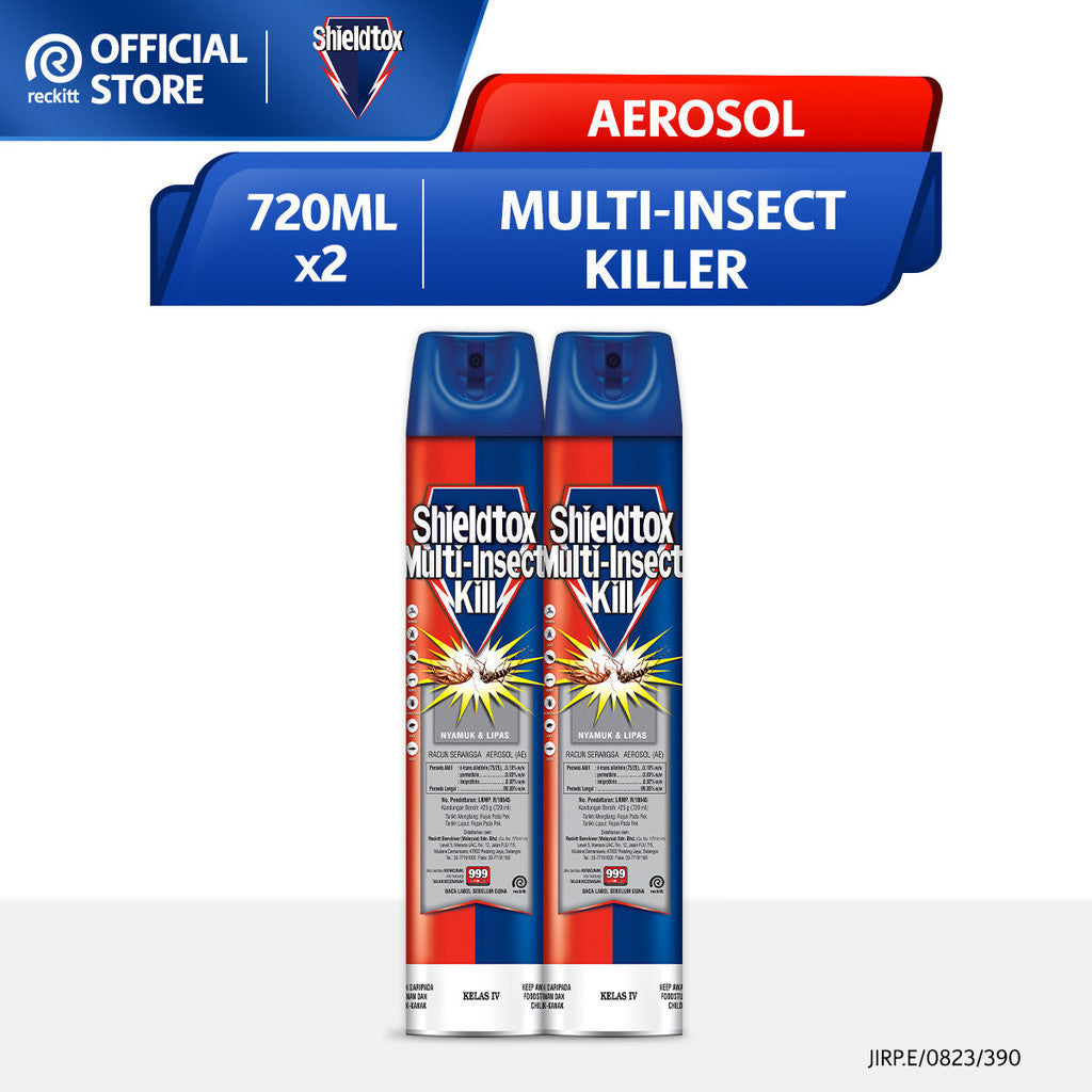 Shieldtox Multi-Insect Killer Spray Aerosol 720ml Twinpack
