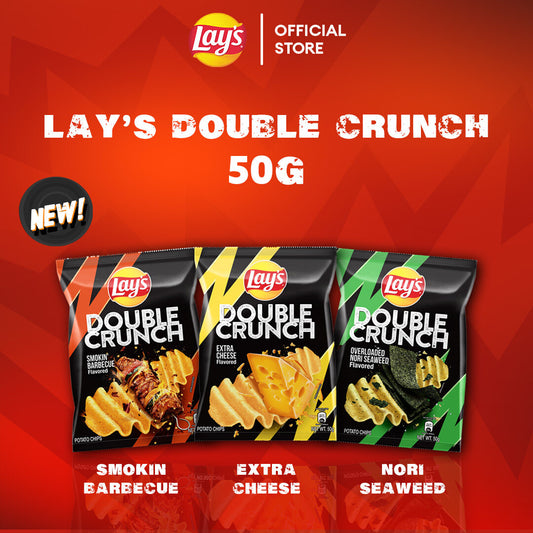 Lay's Double Crunch 50g (Smokin Barbecue, Extra Cheese, Nori Seaweed)