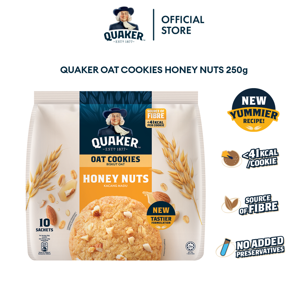 Quaker Oat Cookies - Honey Nuts 250g