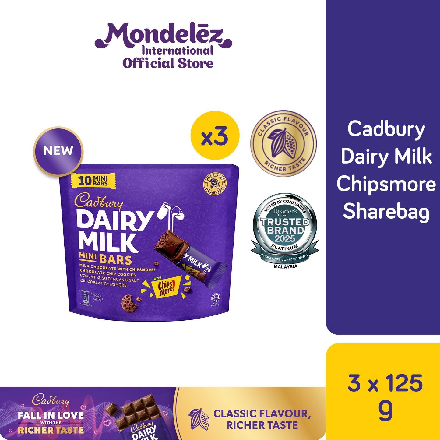 [CARTON DEAL] CDM CHIPSMORE SHAREBAG 10S 16X125G (1 X 16 X 125G)