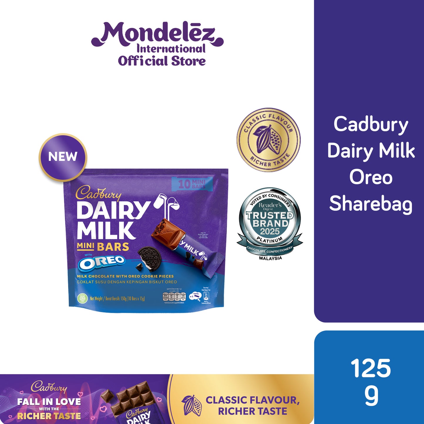 [CARTON DEAL] CDM OREO SHAREBAG 10S 16X125G (1 X 16 X 150G)