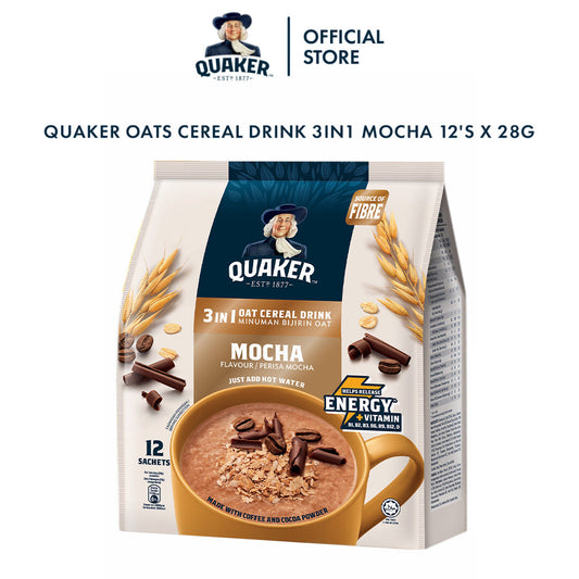 Quaker Oat Cereal Drink 3in1 Mocha 12's x 28g