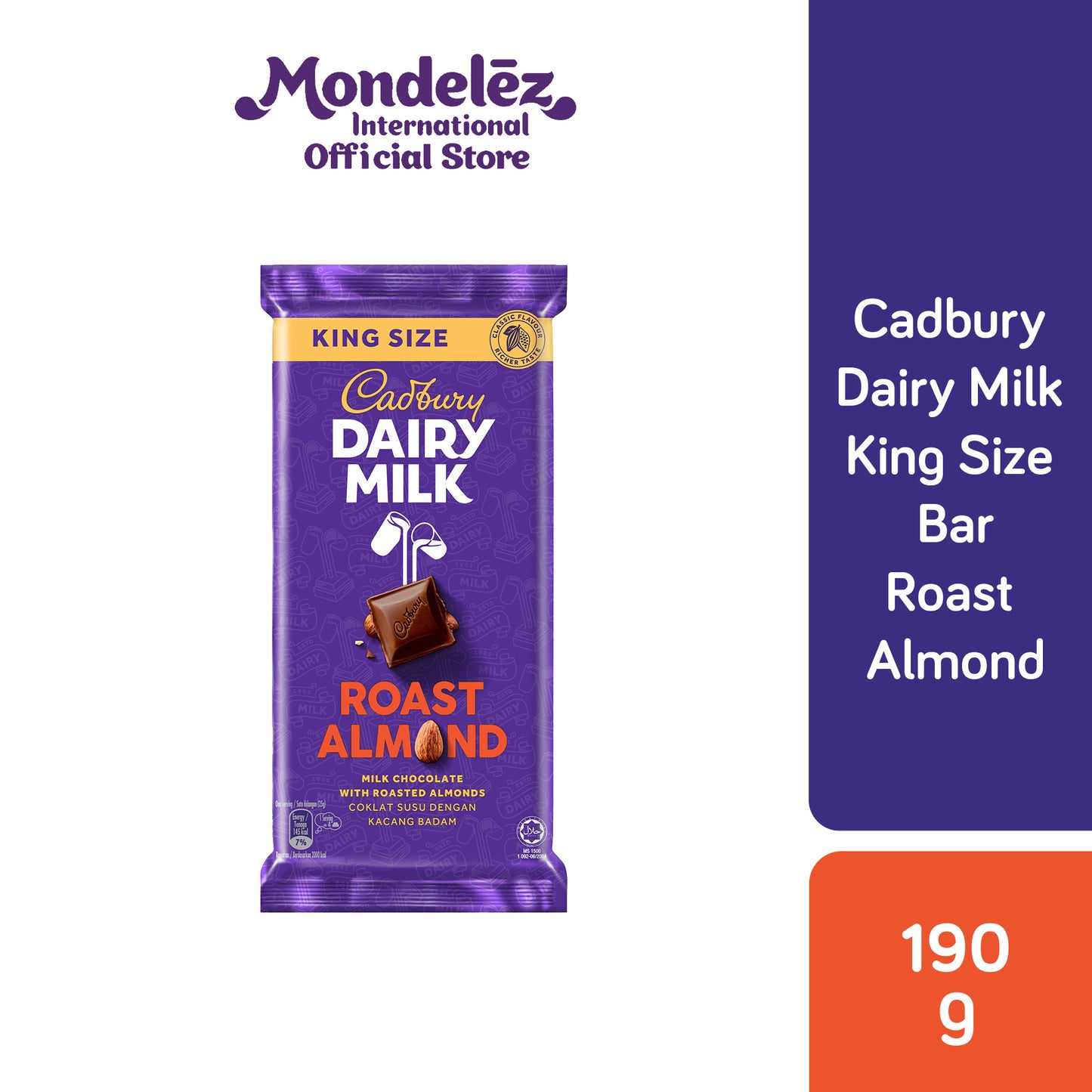 [CARTON DEAL] CDM ROAST ALMOND 6X12X190G (6 X 12 X 190G)