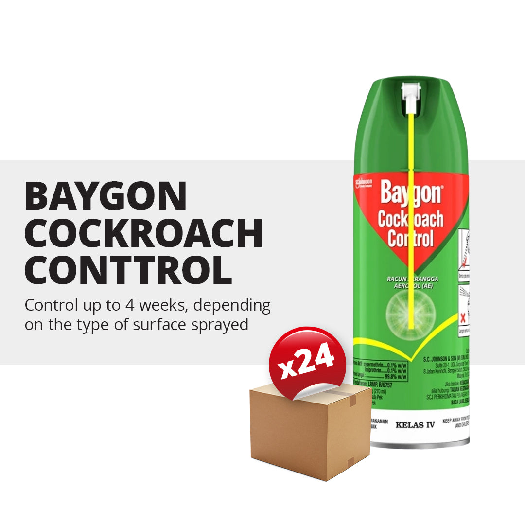 [CARTON DEAL] Baygon Cockroach Control Spray (24 x 270ml)