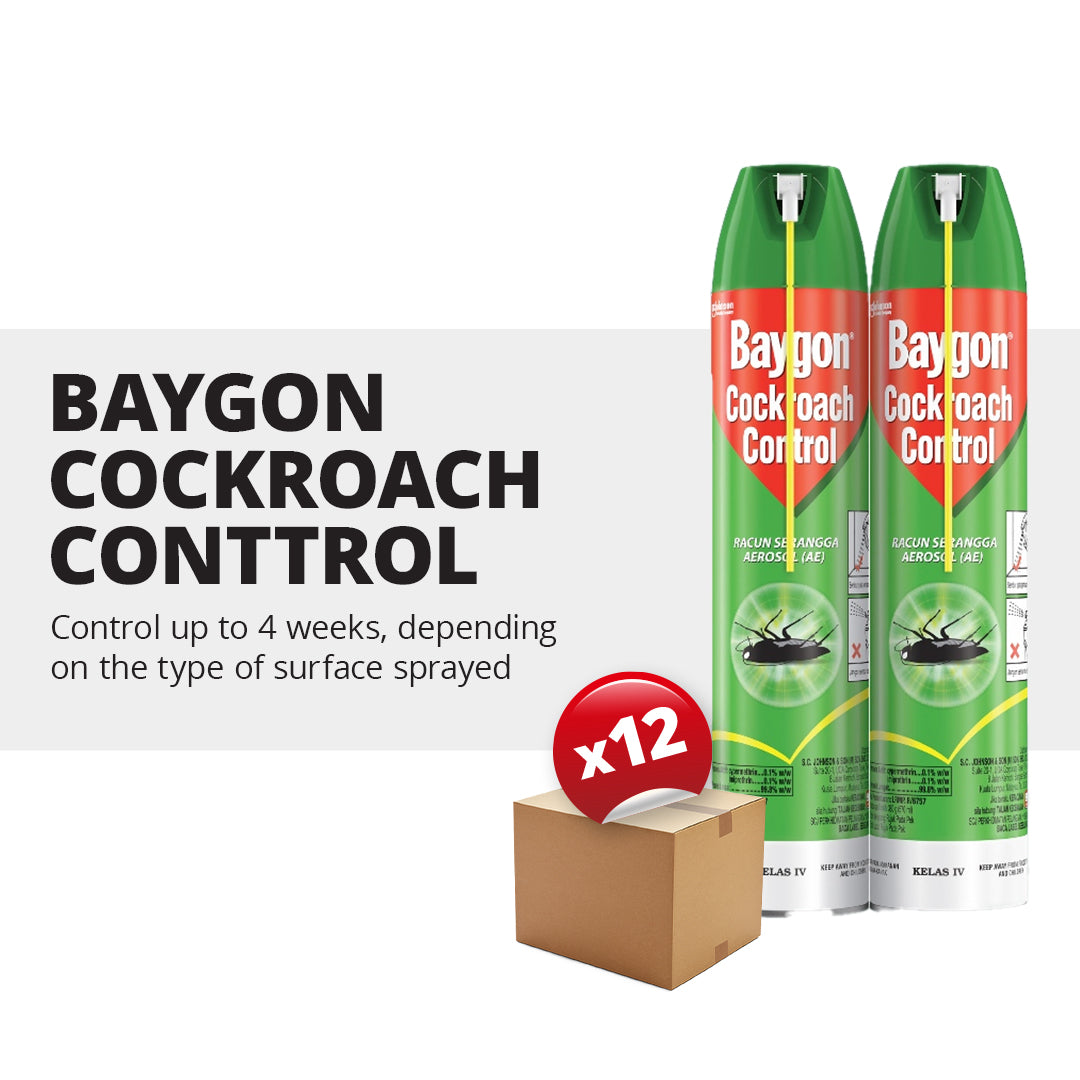 [CARTON DEAL] Baygon Cockroach Control Spray Twinpack (12 x 2 x 570ml)