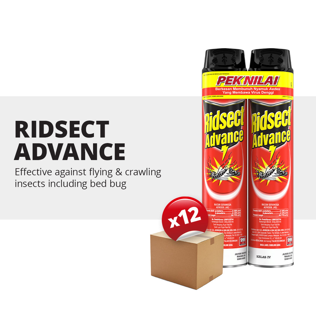 [CARTON DEAL] Ridsect Advance Mosquito Killer Aerosol Spray Twinpack (12 x 2 x 550ml)