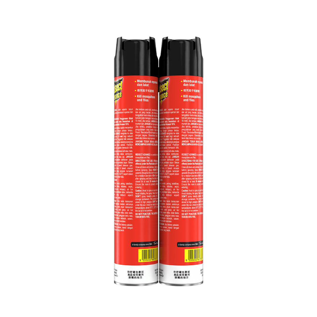 [CARTON DEAL] Ridsect Advance Mosquito Killer Aerosol Spray Twinpack (9 x 2 x 720ml)