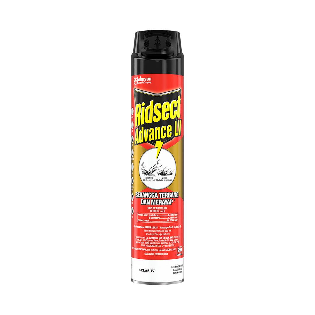 [CARTON DEAL] Ridsect Advance LV Insect/Mosquito/Cockroach Killer Aerosol Spray (24 X 525ml)