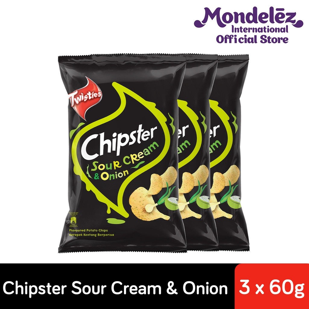 [CARTON DEAL]  TWIST CHIPSTER SOUR CRM N ONION  (3 X 10 X 60G)