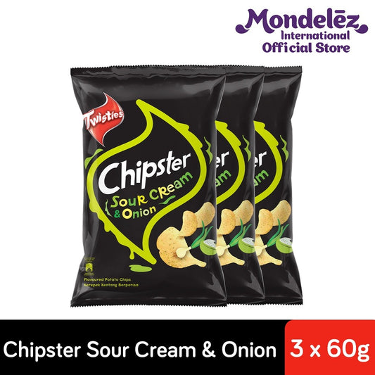 [CARTON DEAL]  TWIST CHIPSTER SOUR CRM N ONION  (3 X 10 X 60G)