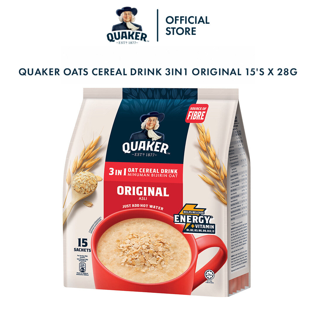 Quaker Oat Cereal Drink 3in1 Original 15's x 28g