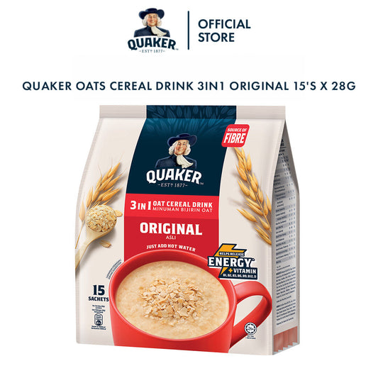 Quaker Oat Cereal Drink 3in1 Original 15's x 28g