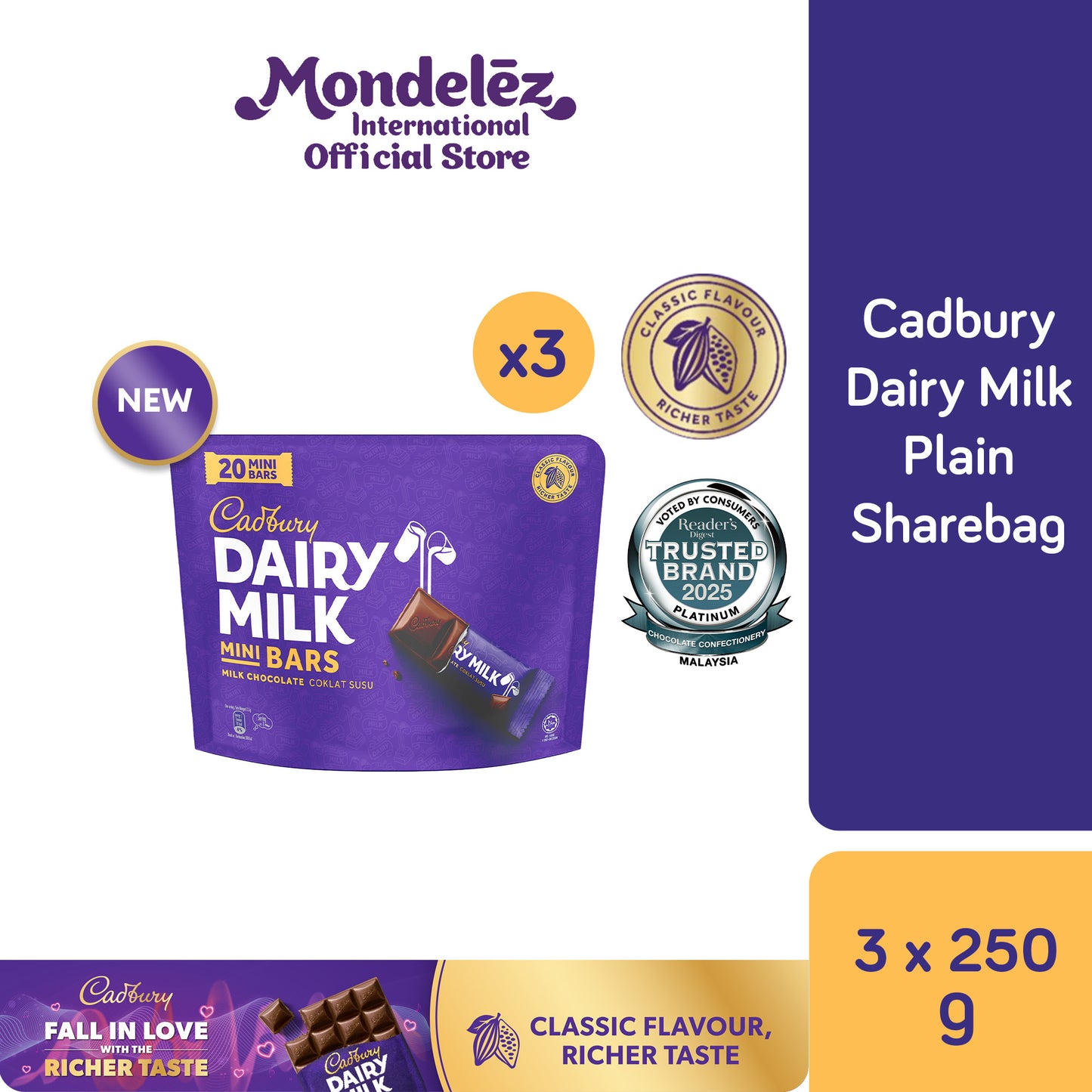 [CARTON DEAL] CDM MILK SHAREBAG 10S 16X125G (1 X 16 X 144G)