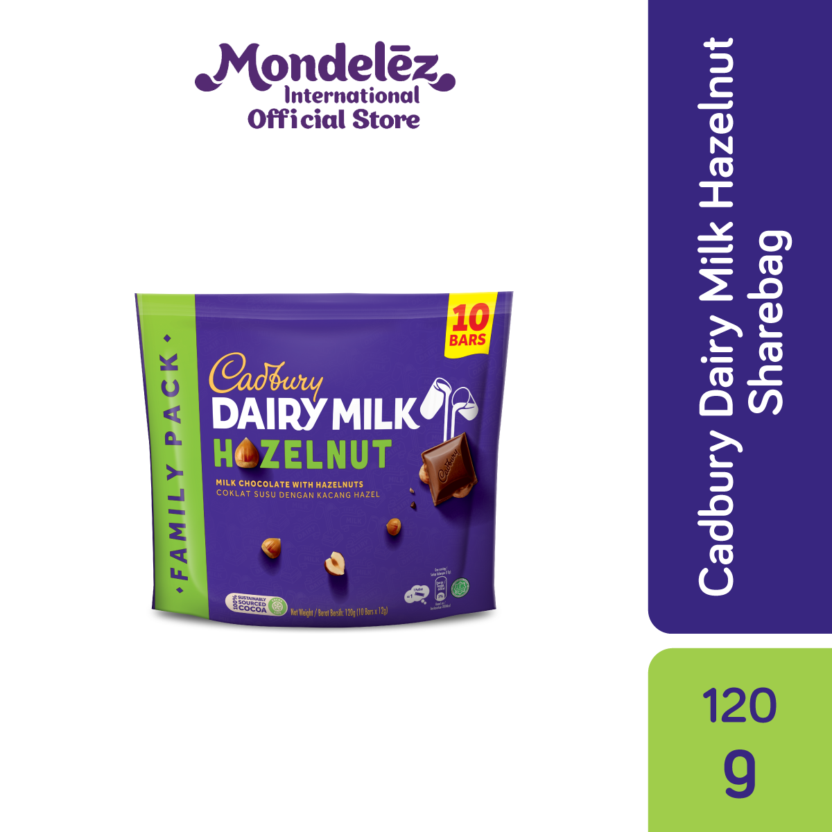 Cadbury Dairy Milk Hazelnut Chocolate Doybag 10s (120g)