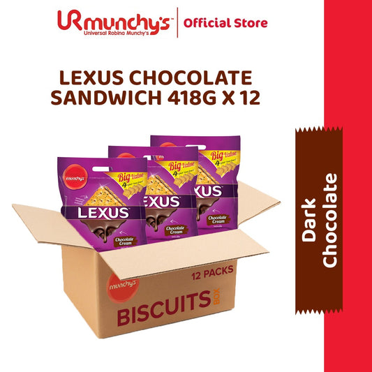 [Carton] Munchy's LEXUS Sandwich Biscuit - Chocolate Cream 418g x 12