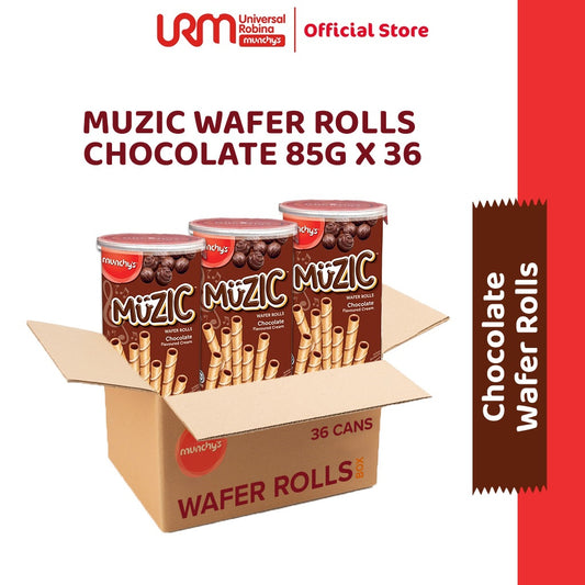 [Carton] Munchy's Muzic Wafer Rolls Chocolate 85g x 36