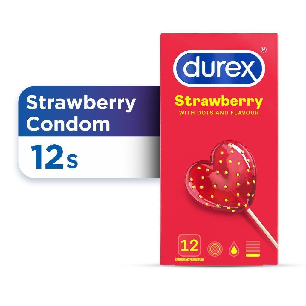 Durex Strawberry Condoms 12's [For man] Flavoured, Regular size 52mm (Safety & Protection)