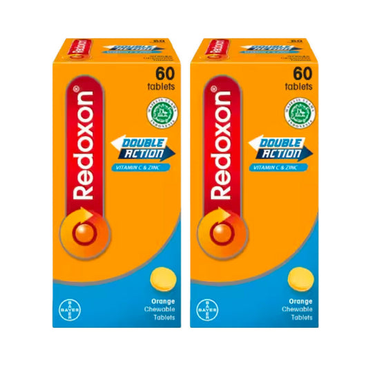 Redoxon Double Action Chewable Orange Tablets (2 packs x 60 tablets)