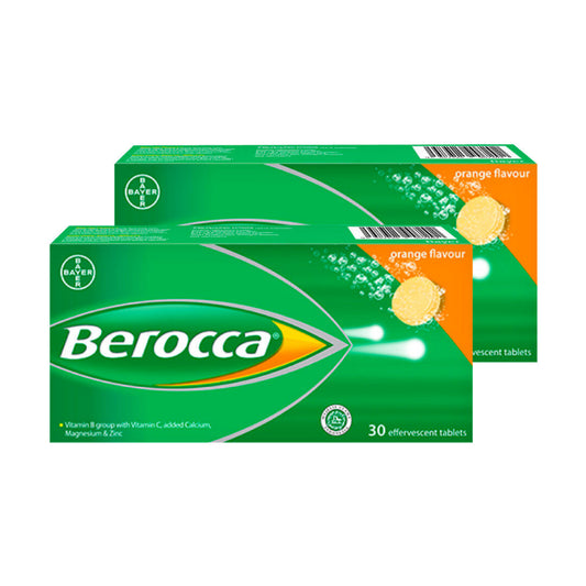 [Bundle of 2] Berocca Effervescent Tablets Orange (30's)