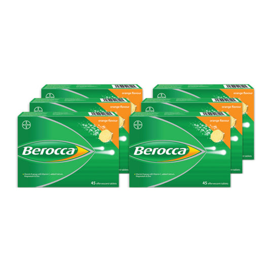 [Bundle of 6] Berocca Orange Effervescent Tablets (45's) [EXP Feb 25]