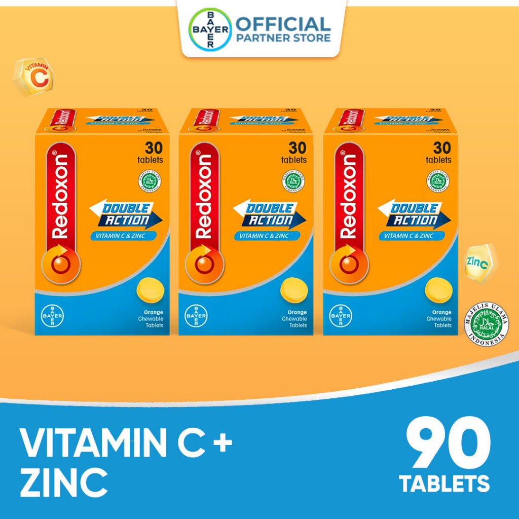 [Bundle of 3] Redoxon Double Action Chewable Tablets (30's)